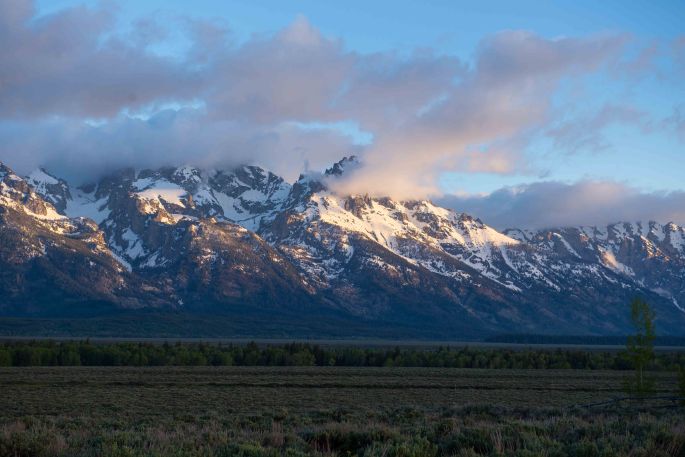 Clouds On The Peak Of Grand Teton